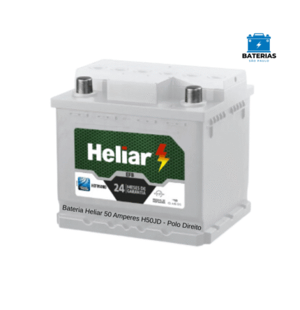 Bateria Heliar 50 Amperes H50JD - Polo Direito