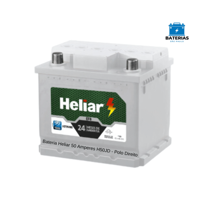 Bateria Heliar 50 Amperes H50JD - Polo Direito