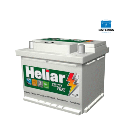 Bateria Heliar 50 Amperes HPN50GD Caixa Branca - Polo Direito