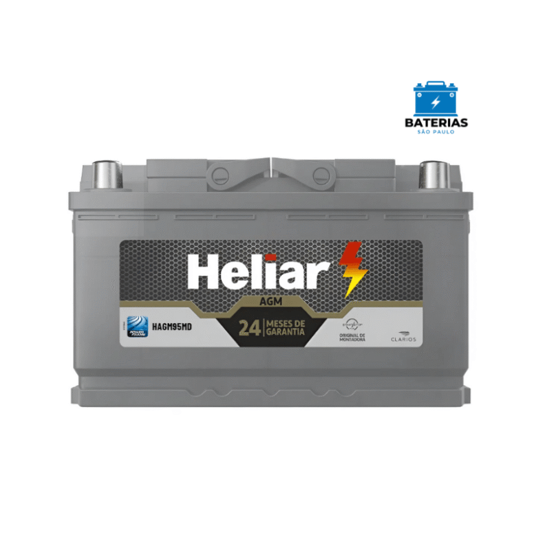 Bateria Heliar Start Stop AGM 80 Amperes (HAGM80KD) - Polo Direito