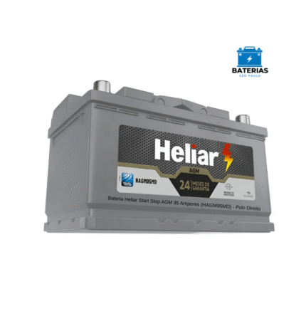 Bateria Heliar Start Stop AGM 95 Amperes (HAGM95MD) - Polo Direito