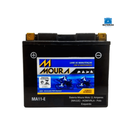 Bateria Moura Moto 11 Amperes (MA11E) - AGM/VRLA - Polo Esquerdo