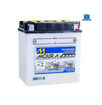 Bateria Moura Moto 11 Amperes (MV11D) - VENTILADA - Polo Direito
