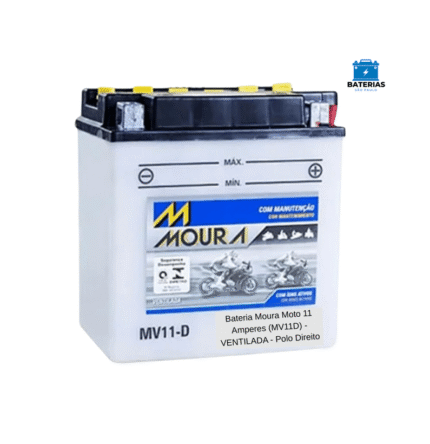 Bateria Moura Moto 11 Amperes (MV11D) - VENTILADA - Polo Direito