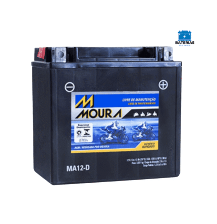 Bateria Moura Moto 12 Amperes (MA12D) - AGM/VRLA - Polo Direito