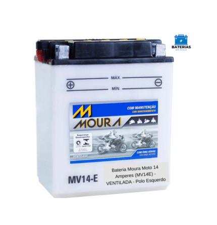 Bateria Moura Moto 14 Amperes (MV14E) - VENTILADA - Polo Esquerdo