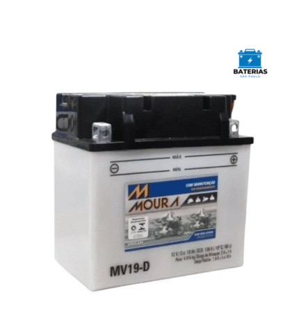 Bateria Moura Moto 19 Amperes (MV19D) - VENTILADA - Polo Direito