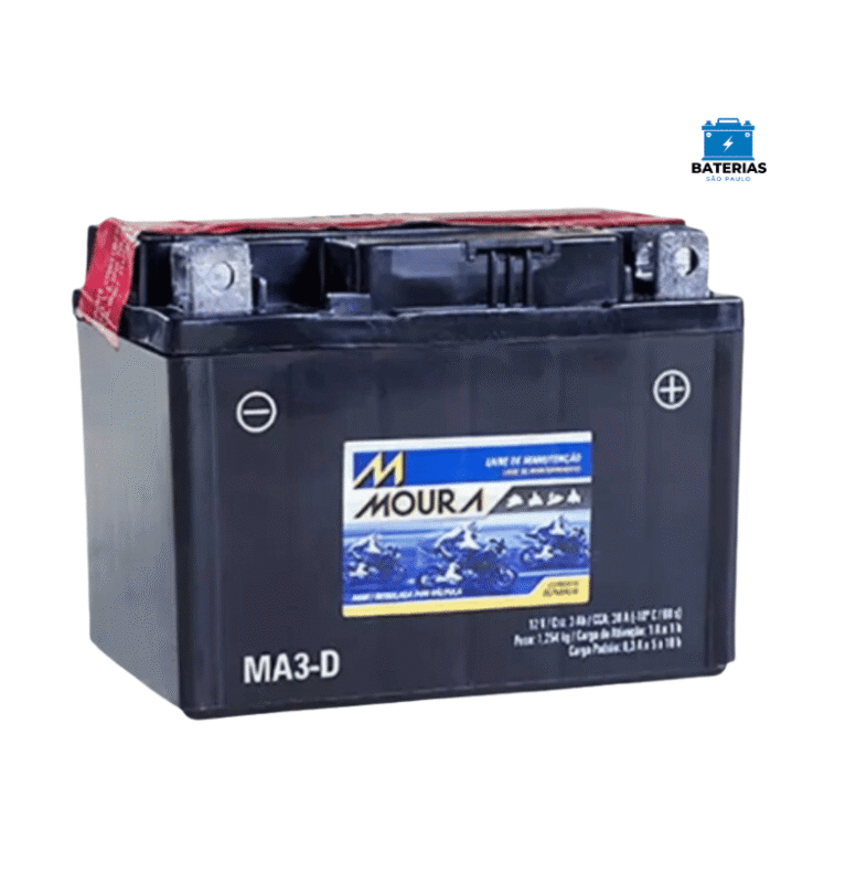 Bateria Moura Moto 3 Amperes (MA3D) - AGM/VRLA - Polo Direito
