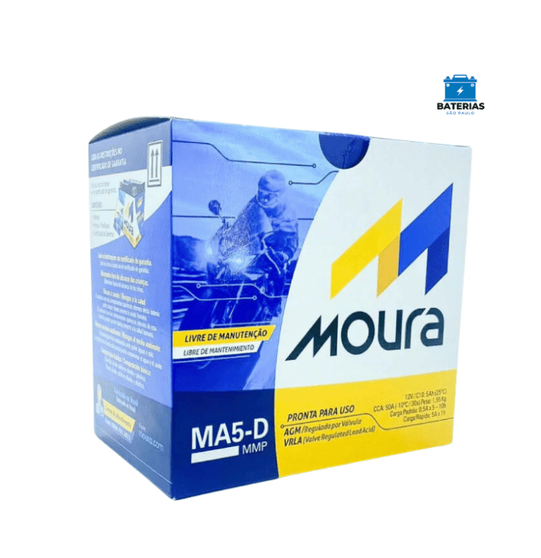 Bateria Moura Moto 5 Amperes (MA5D) - AGM/VRLA - Polo Direito
