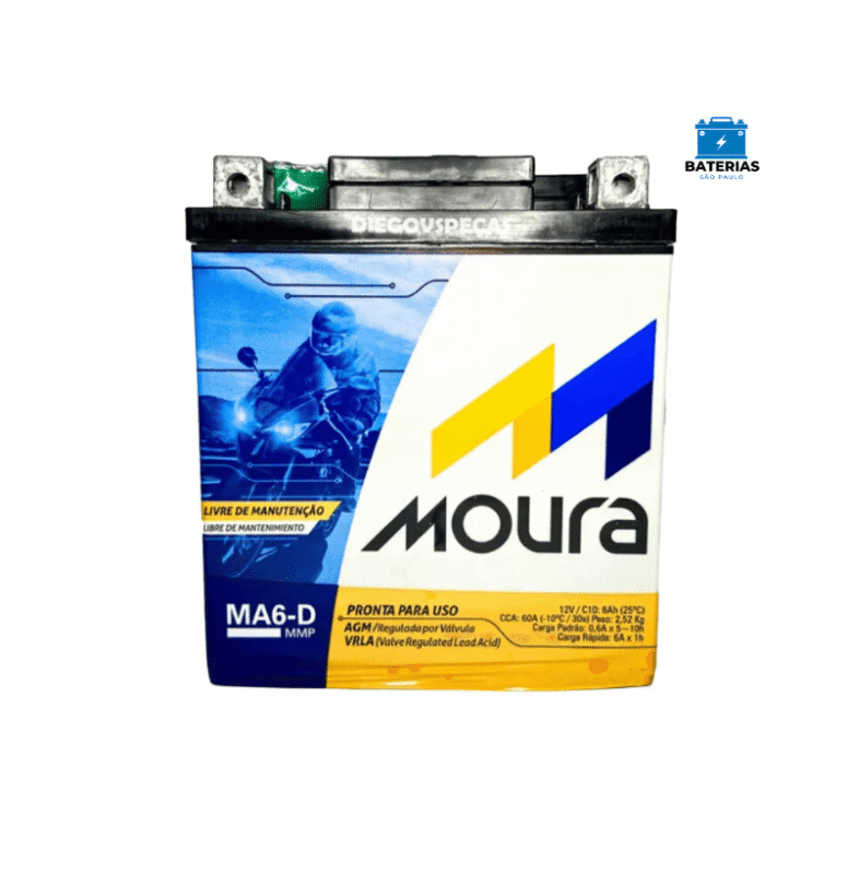 Bateria Moura Moto 6 Amperes (MA6D) - AGM/VRLA - Polo Direito