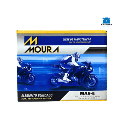 Bateria Moura Moto 6 Amperes (MA6E) - AGM/VRLA - Polo Esquerdo