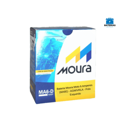 Bateria Moura Moto 6 Amperes (MA6E) - AGM/VRLA - Polo Esquerdo