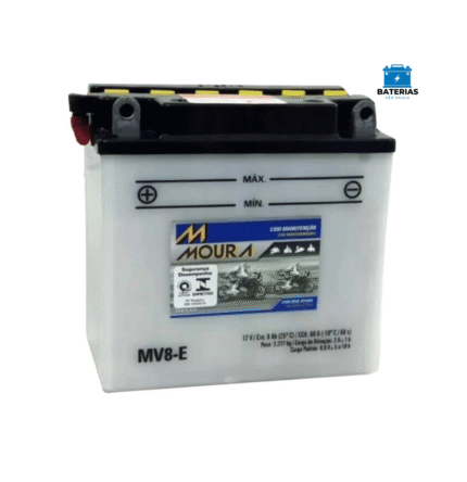 Bateria Moura Moto 8 Amperes (MV8E) - VENTILADA - Polo Esquerdo