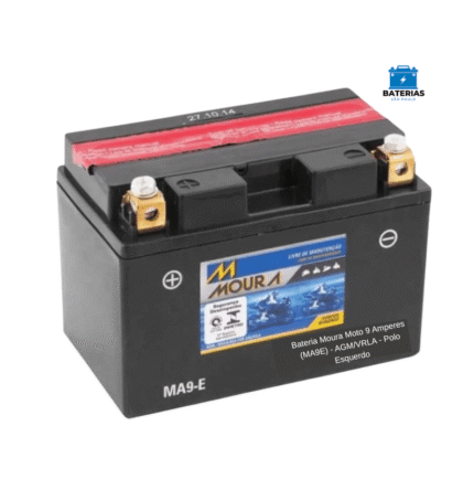 Bateria Moura Moto 9 Amperes (MA9E) - AGM/VRLA - Polo Esquerdo