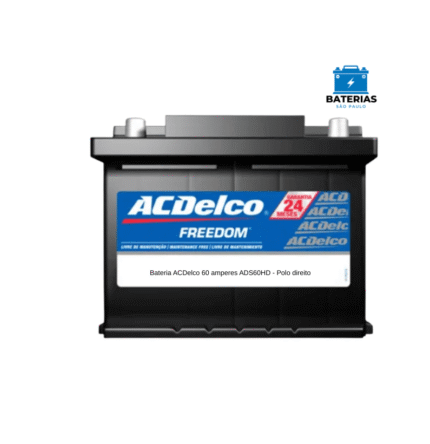 Bateria ACDelco 60 amperes ADS60HD - Polo direito