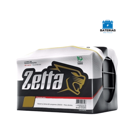 Bateria Zetta 60 amperes (Z60D) - Polo direito